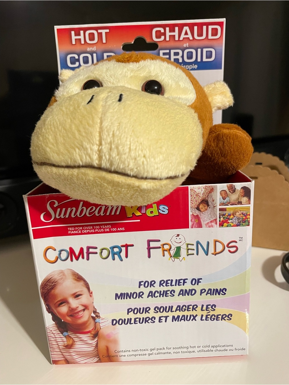 Sunbeam Kids Plush Monkey Gel Pack - hot or cold